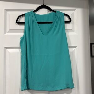 NWT WHBM turquoise green sleeveless silky top